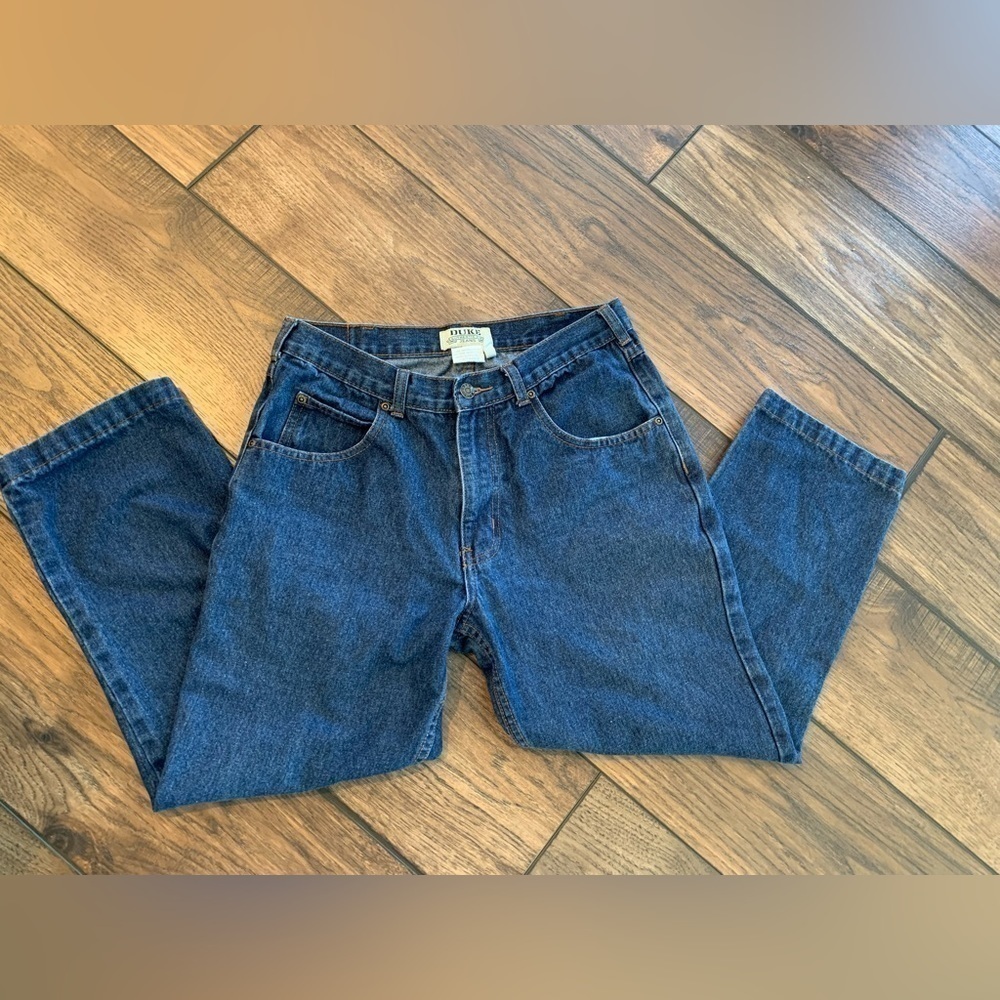 DUKE Authentic Jeans Men’s 32XS Dark Blue Wash Denim Extra Short Straight Leg
